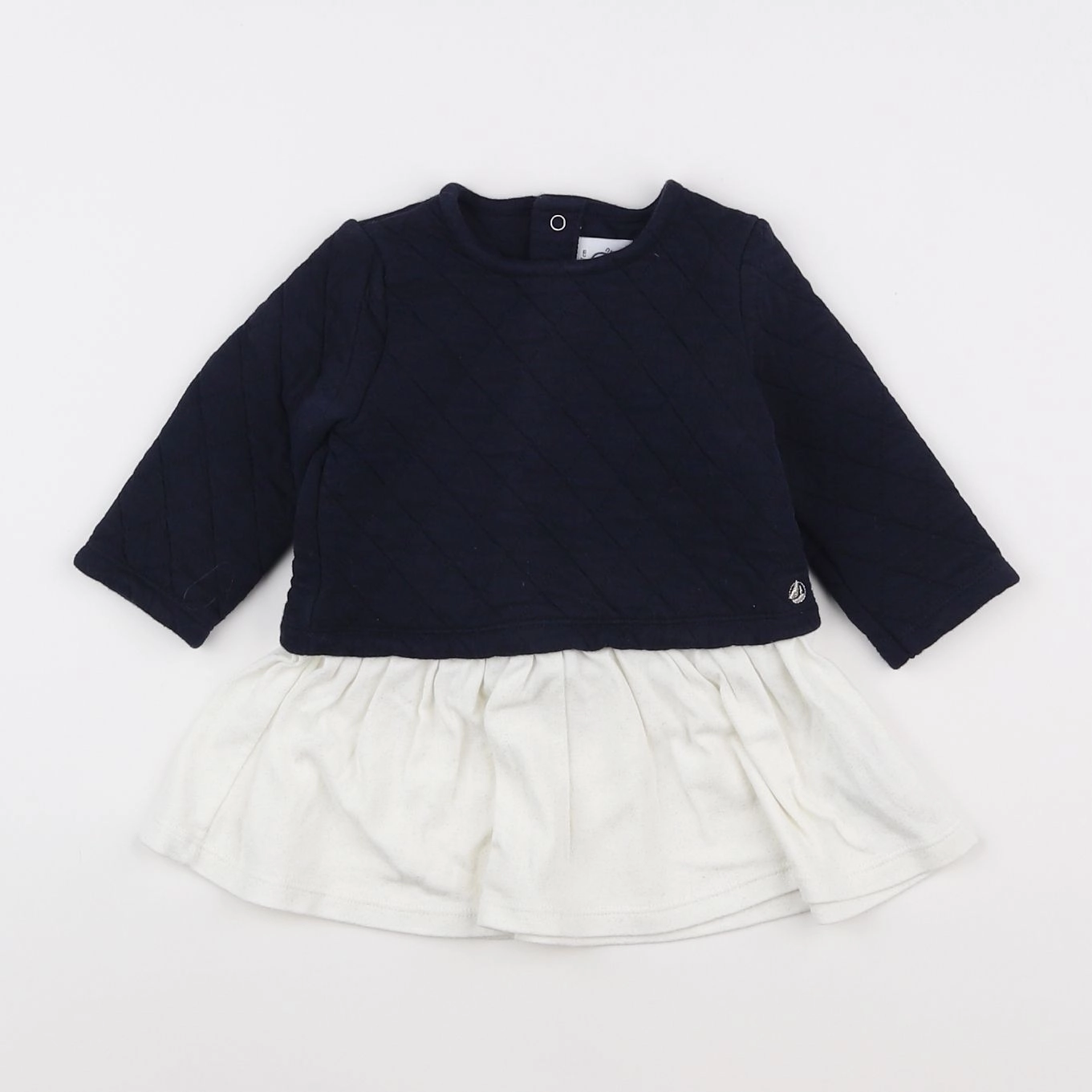 Petit Bateau - robe bleu, blanc - 6 mois